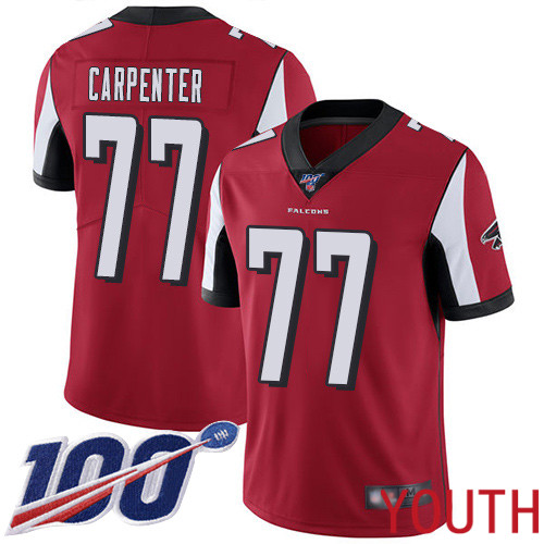 Atlanta Falcons Limited Red Youth James Carpenter Home Jersey NFL Football #77 100th Season Vapor Untouchable->youth nfl jersey->Youth Jersey